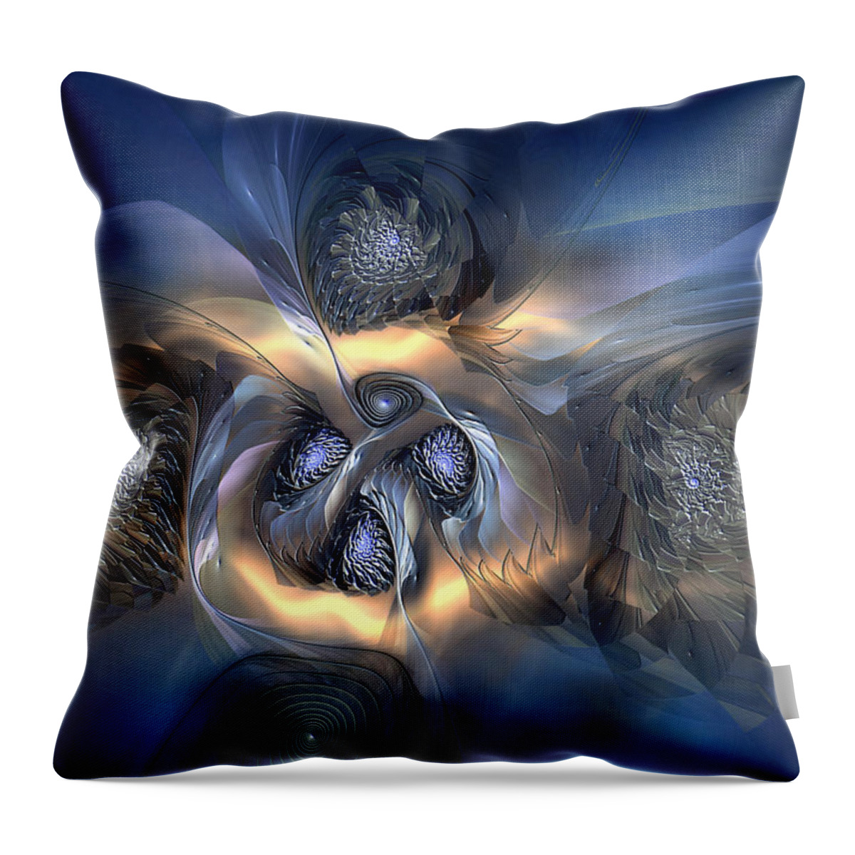 Abstract Throw Pillow featuring the digital art Pleasant Effusion by Casey Kotas