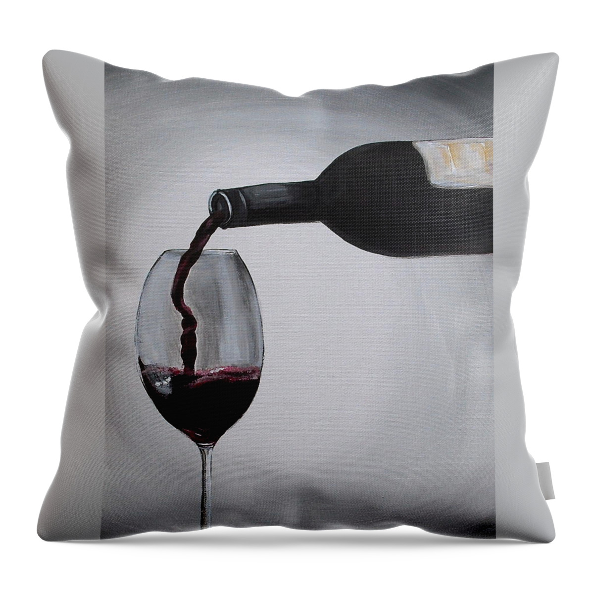 Wine Throw Pillow featuring the painting Pleasure in a Glass by Melissa Torres