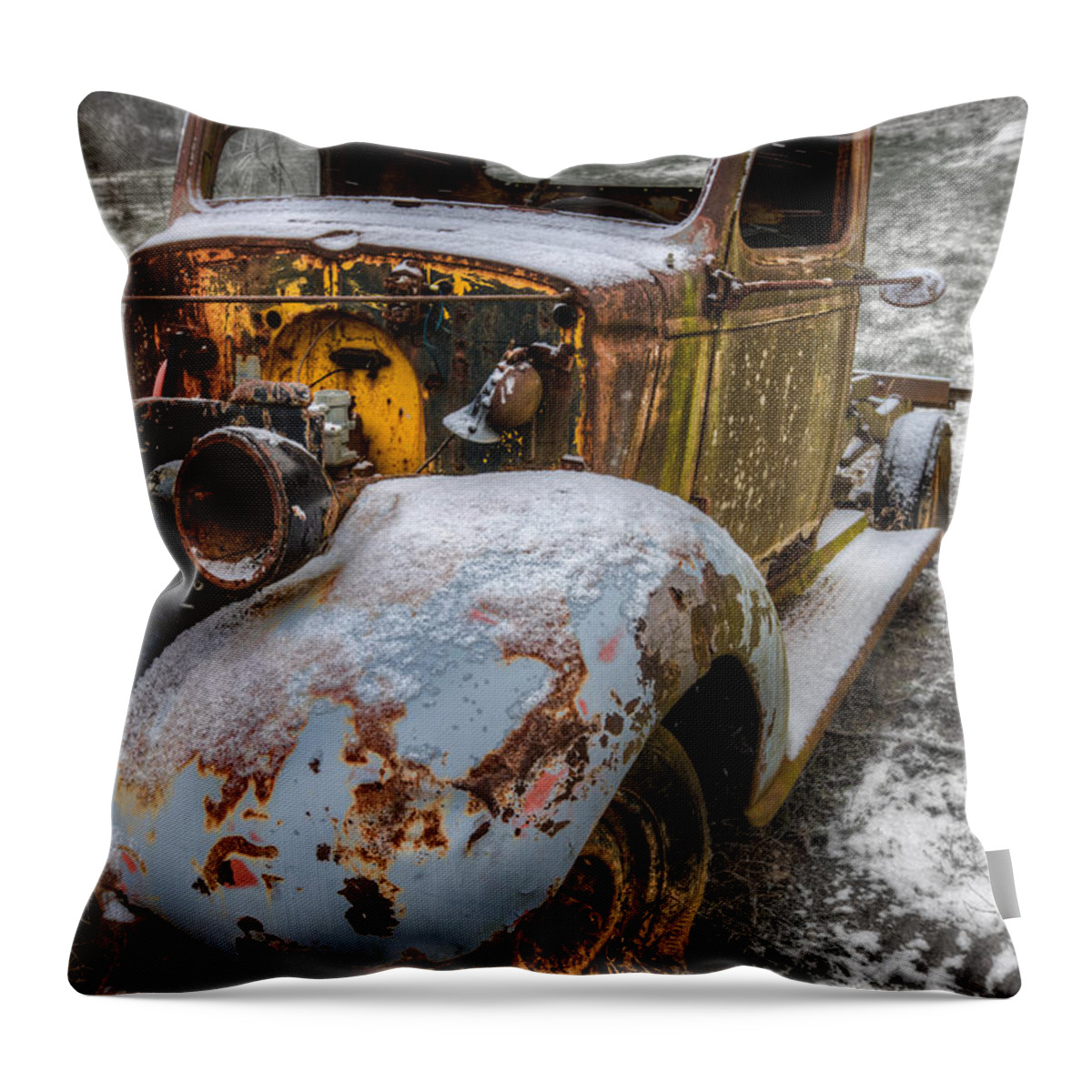 1940 Throw Pillow featuring the photograph Plymouth Truck by Debra and Dave Vanderlaan