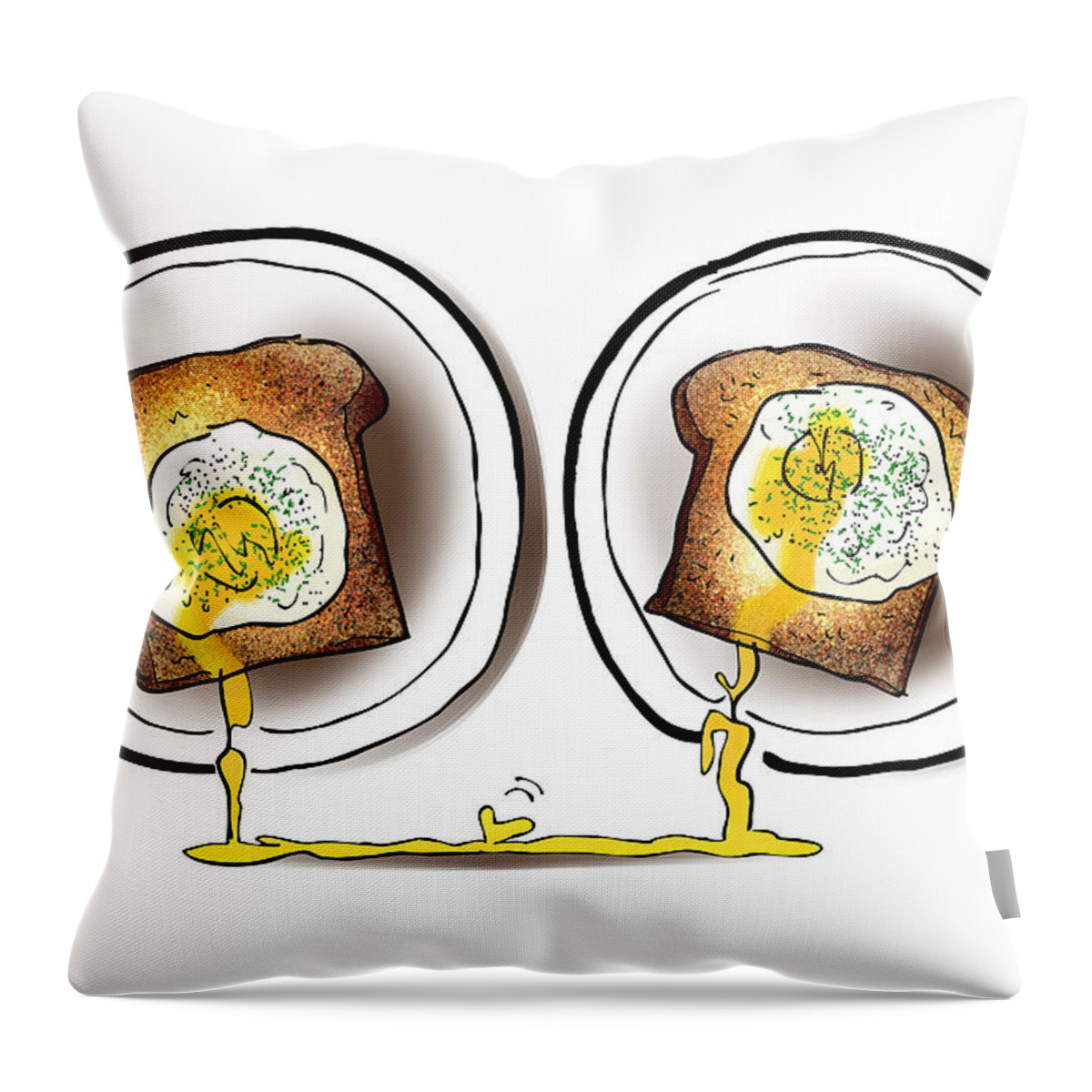 Love Throw Pillow featuring the digital art Poached Egg Love by Mark Armstrong