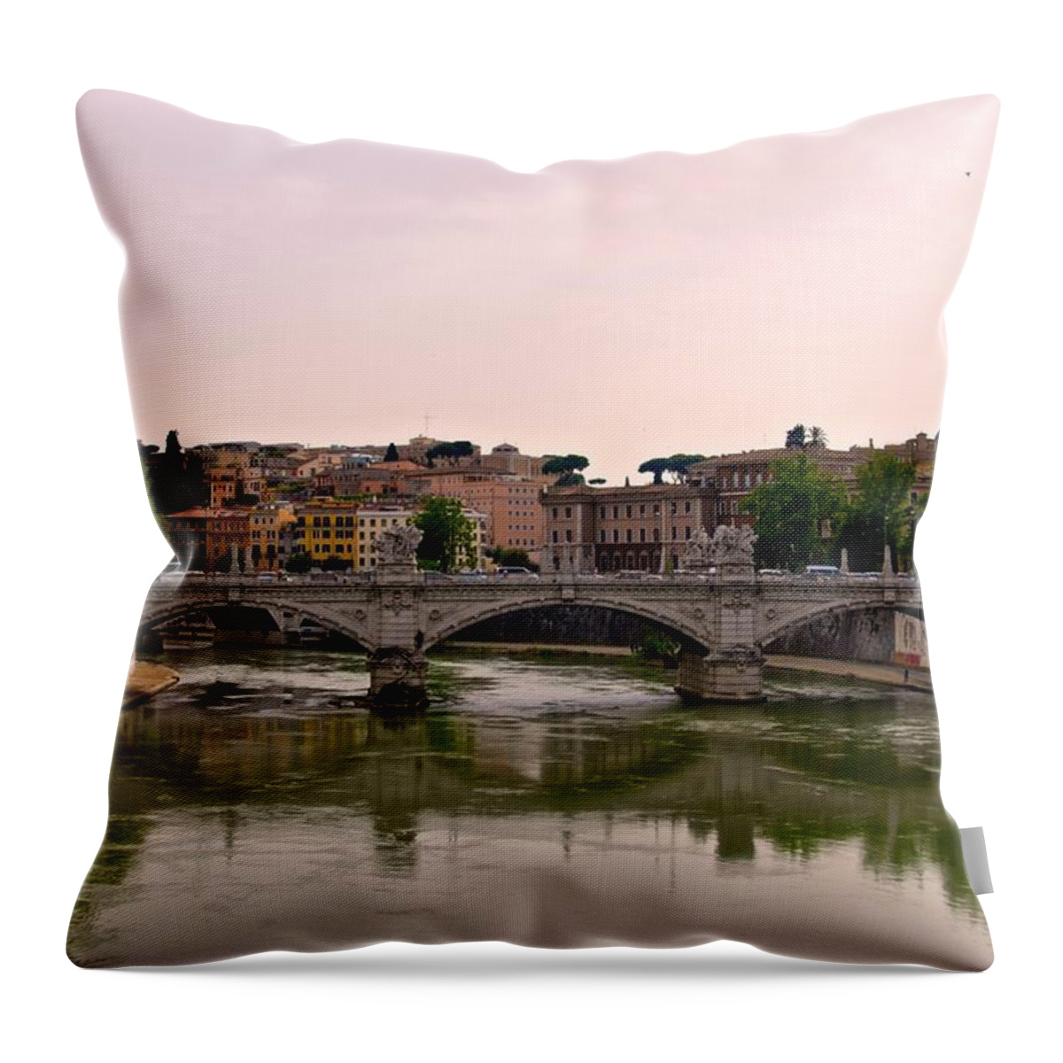 Ponte Vittorio Emanuele Throw Pillow featuring the photograph Ponte Vittorio Emanuele by Eric Tressler