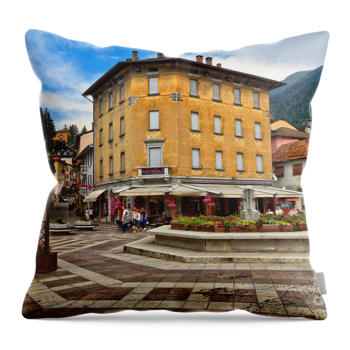 Alpine Throw Pillow featuring the photograph Pontedilegno by Antonio Scarpi