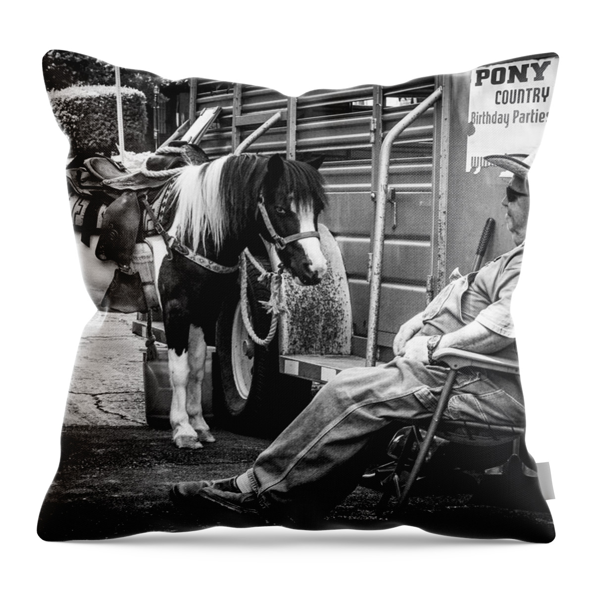 Pony Throw Pillow featuring the photograph Pony Ride by Jeff Mize