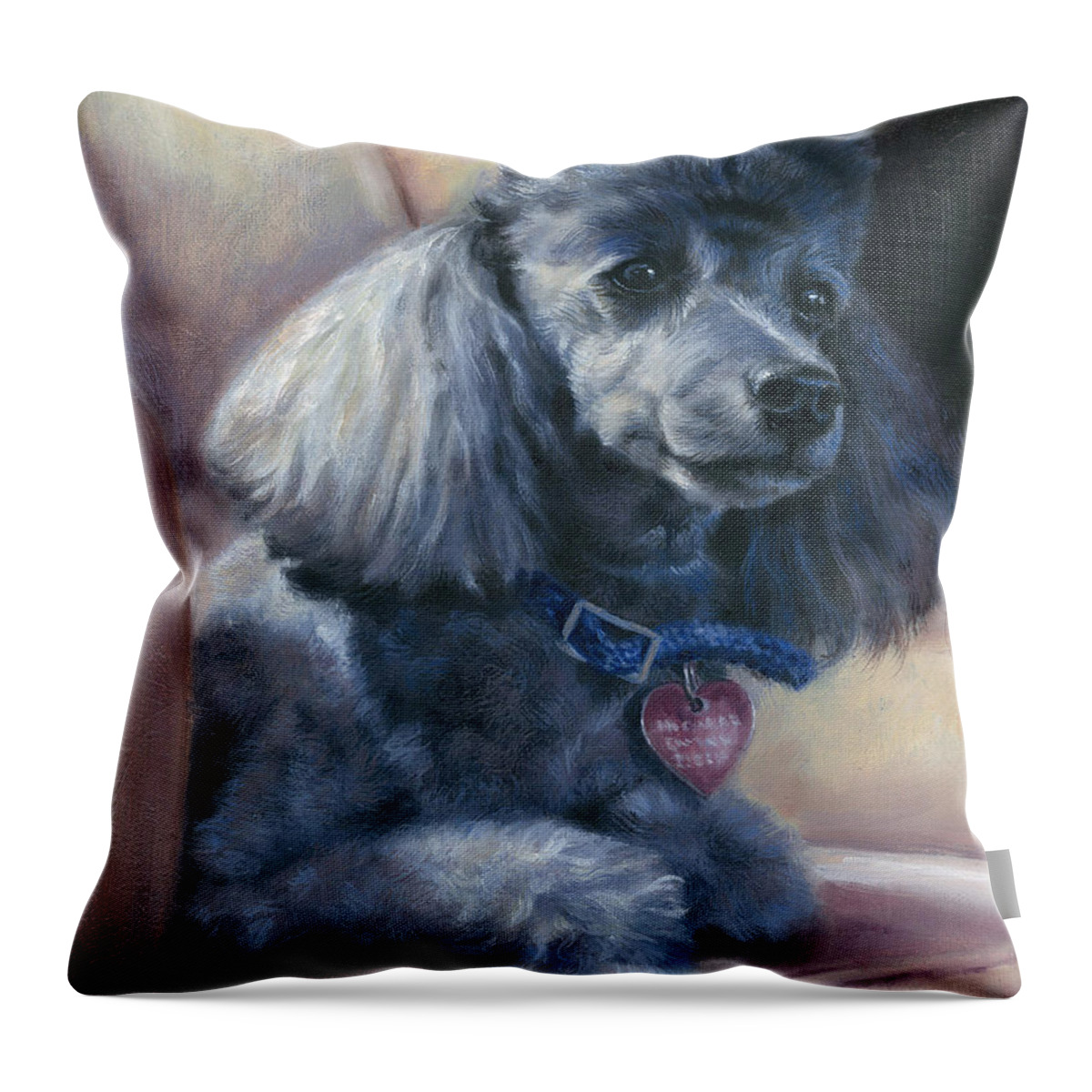Poodle Throw Pillow featuring the painting Poodle by Nicole Troup