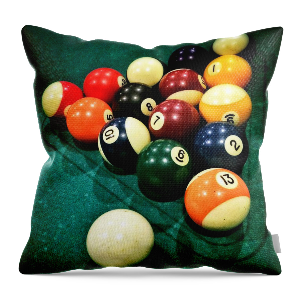 8 Ball Throw Pillow featuring the photograph Pool Balls by Carlos Caetano