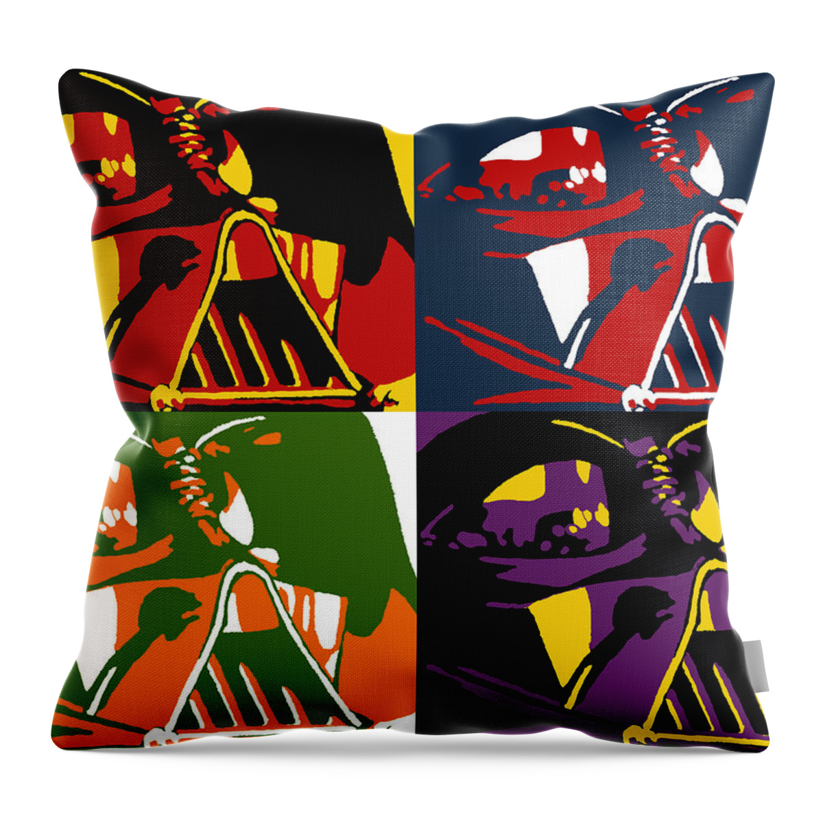 Star Wars Throw Pillow featuring the painting Pop Art Vader by Dale Loos Jr