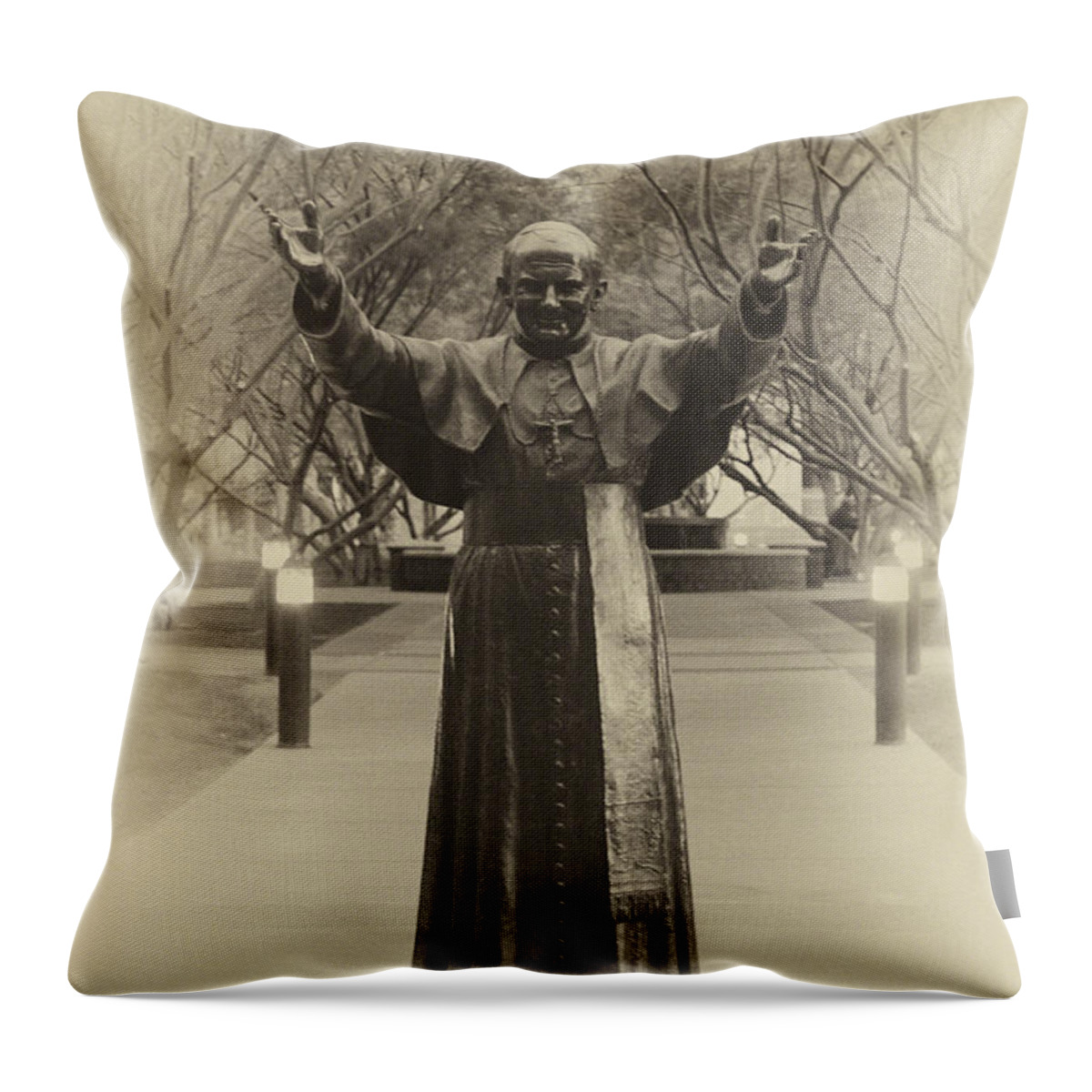 Pope John Paul Ii Throw Pillow featuring the photograph Pope John Paul II by Donna Greene
