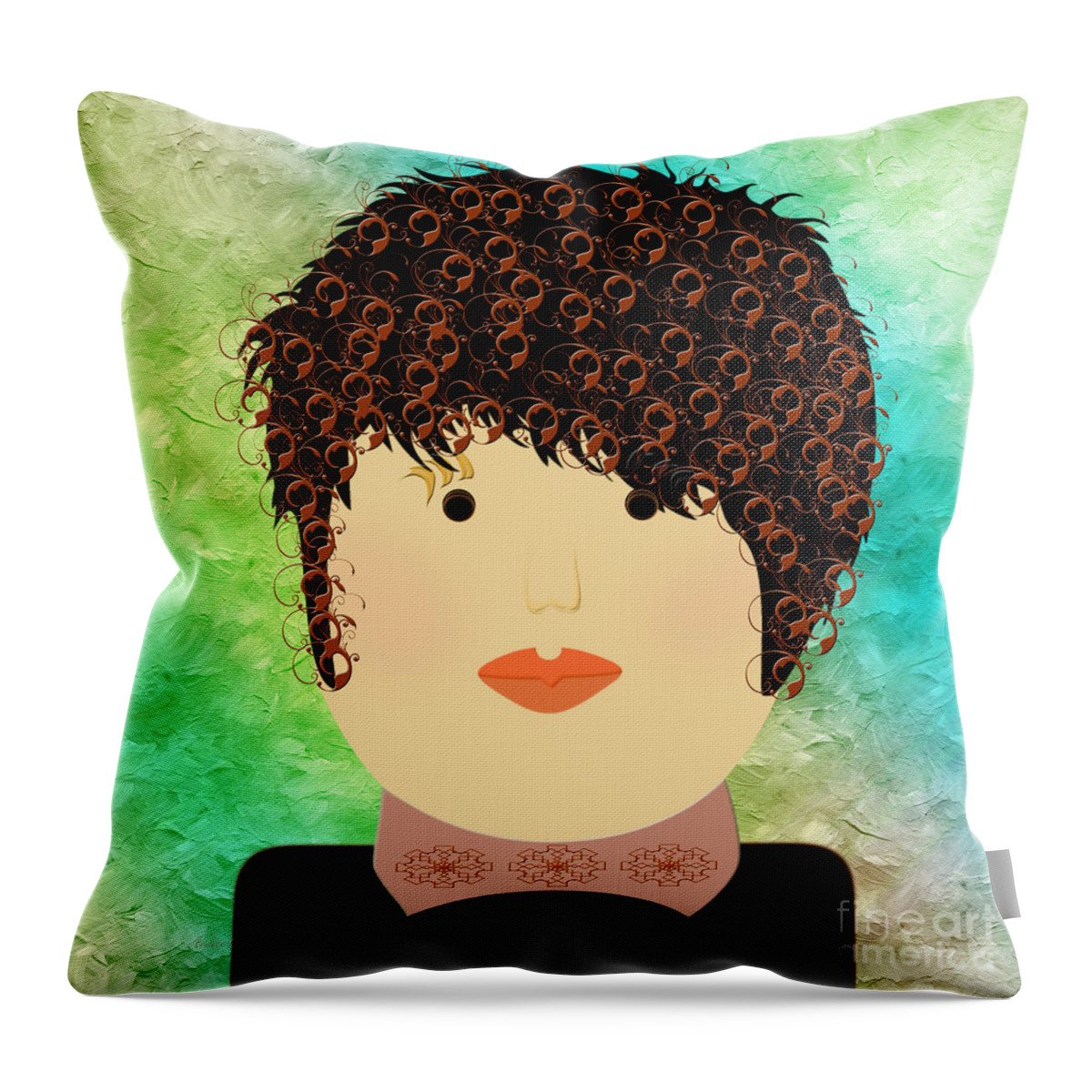 Andee Design Throw Pillow featuring the digital art Porcelain Doll 16  by Andee Design