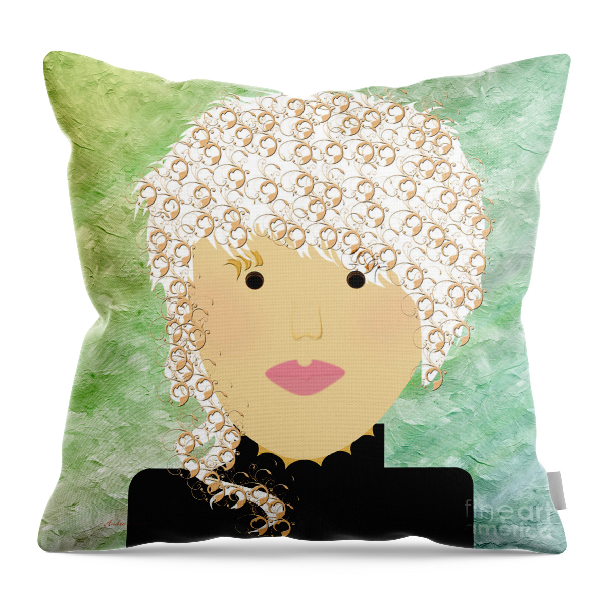 Andee Design Throw Pillow featuring the digital art Porcelain Doll 34 by Andee Design