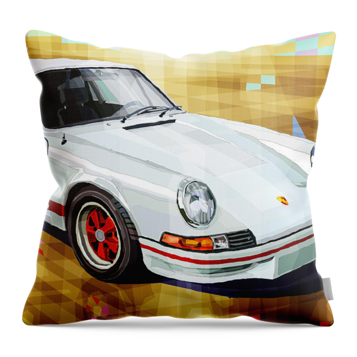 Automotive Throw Pillow featuring the digital art Porsche 911 RS by Yuriy Shevchuk