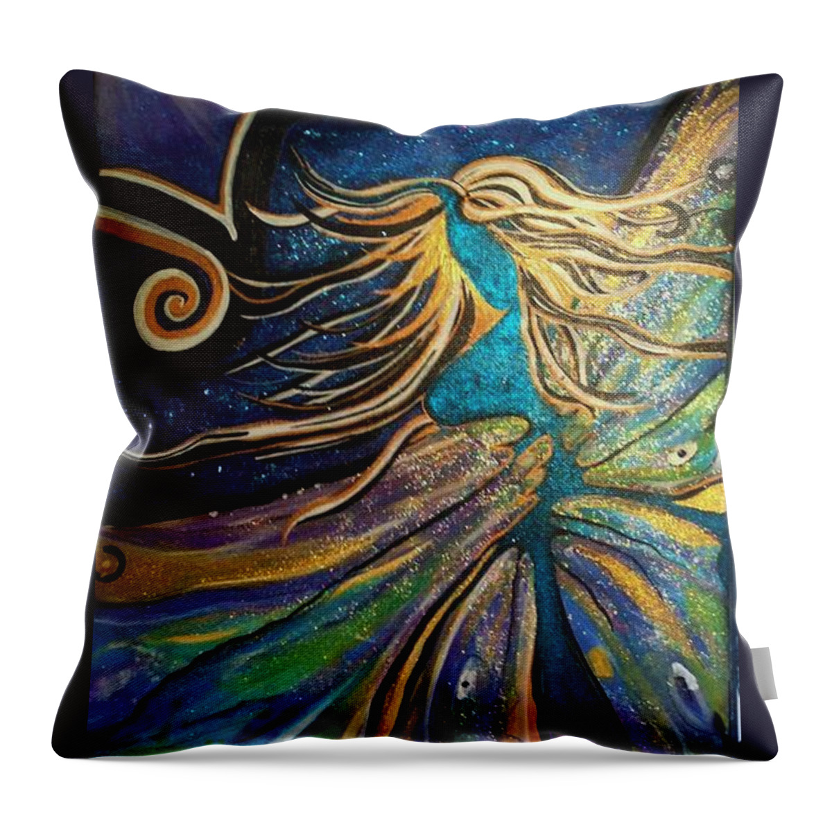 Divinity Throw Pillow featuring the painting Portal Of The Divine by Tracy Mcdurmon