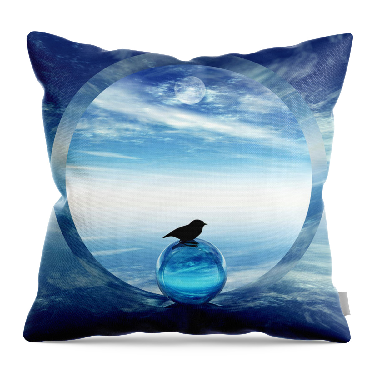 Portal Throw Pillow featuring the digital art Portal to Peace by Richard Rizzo