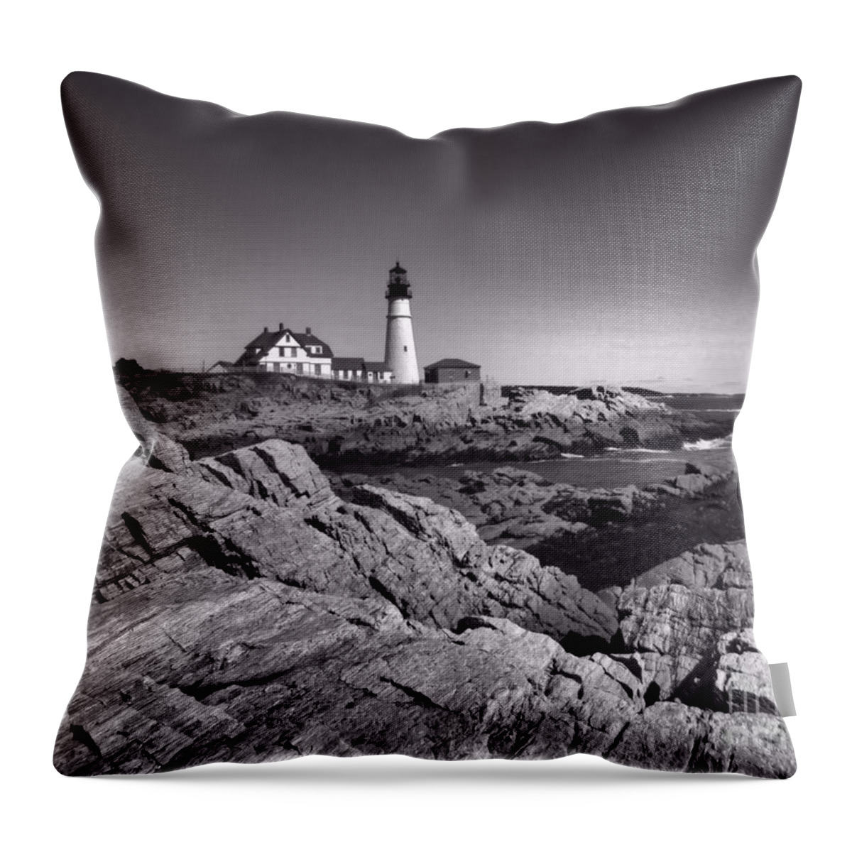Cape Elizabeth Maine Throw Pillow featuring the photograph Portland Head Light by Elizabeth Dow