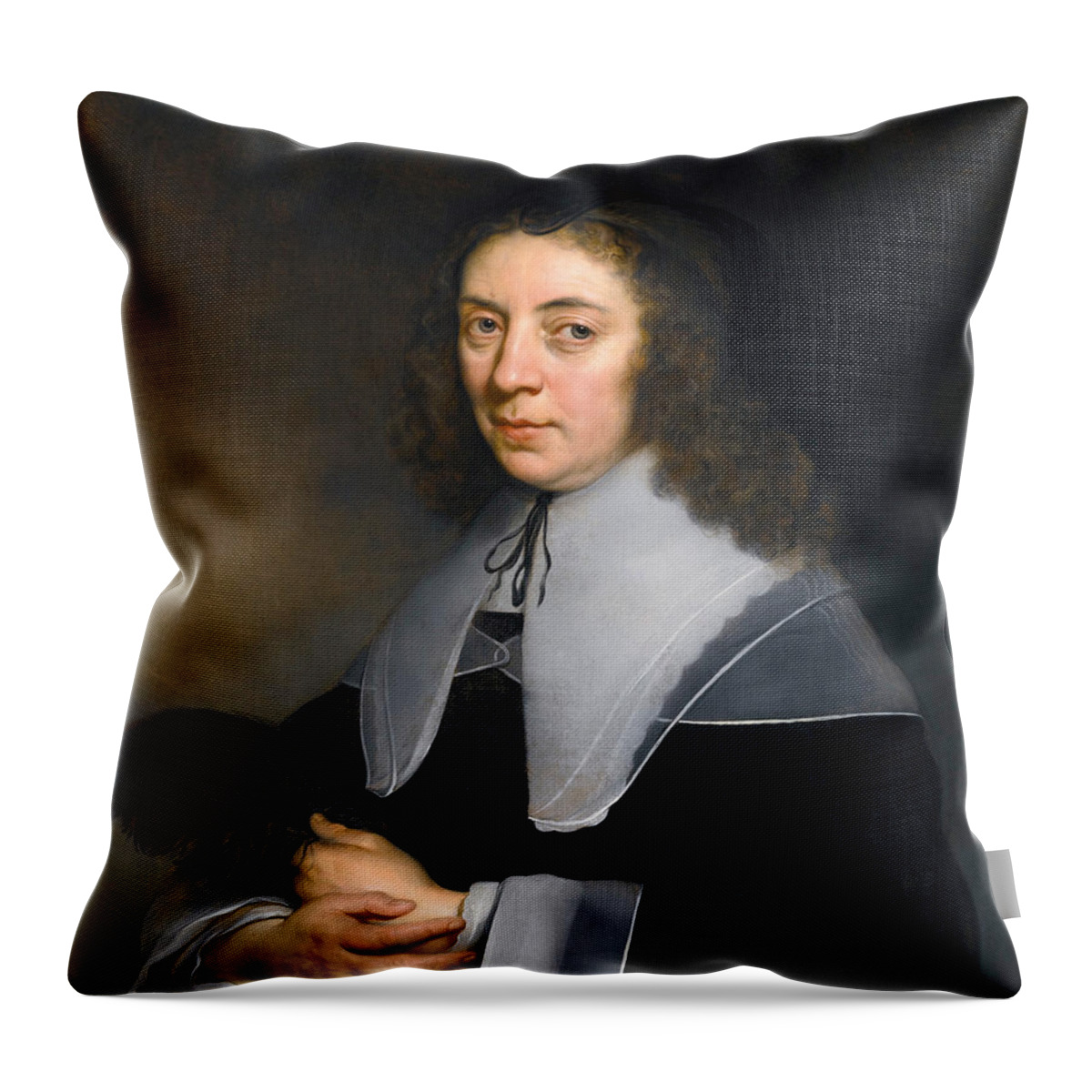 Govert Flinck Throw Pillow featuring the painting Portrait of Dorothea Berck of Alblasserdam by Govert Flinck