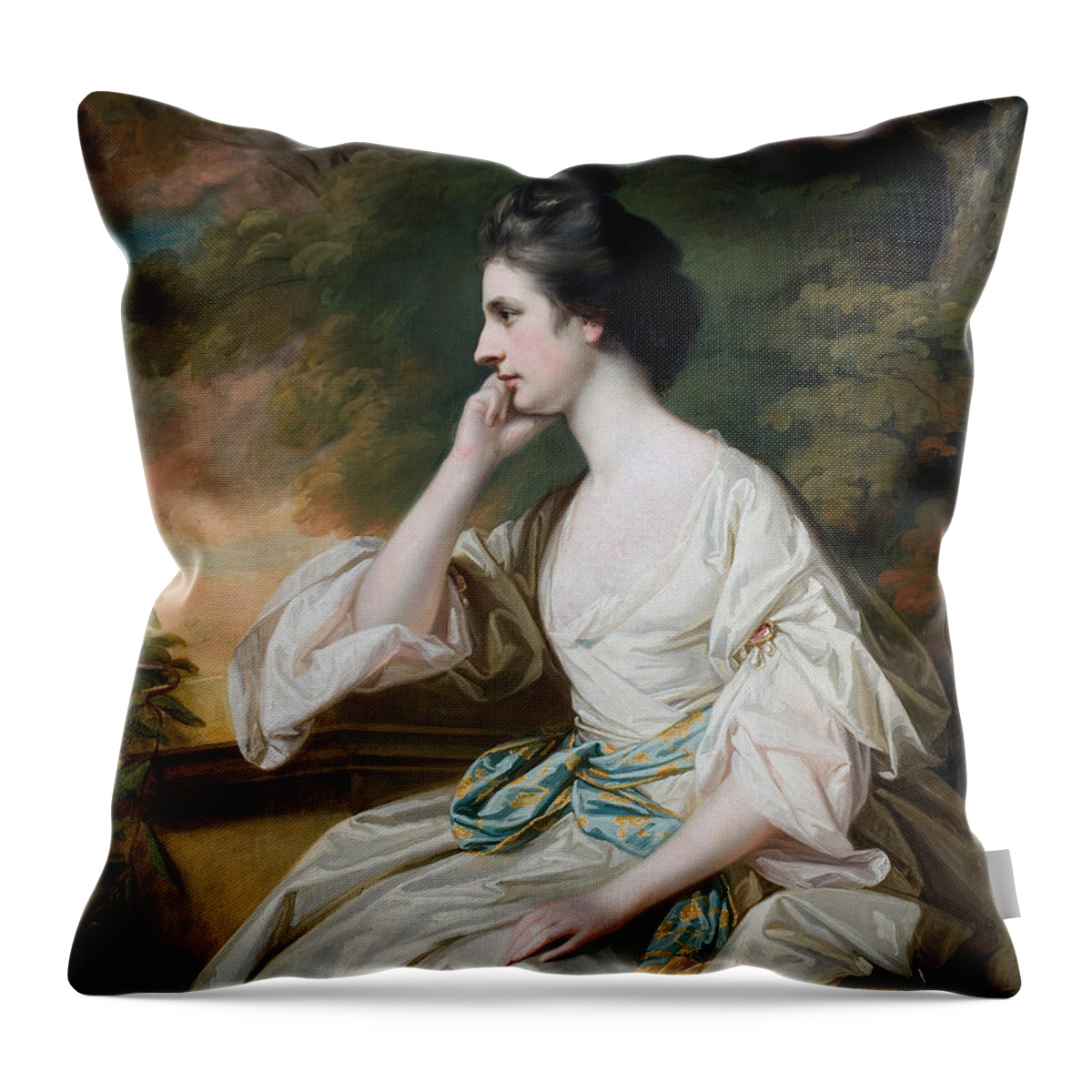 Portrait Throw Pillow featuring the painting Portrait of Miss Anne Dutton by Francis Cotes