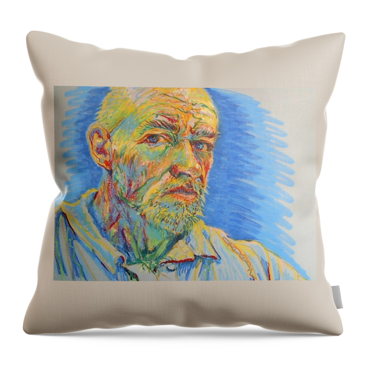 Van Gogh Throw Pillow featuring the painting Portrait of the Artist by Jackson Ordean