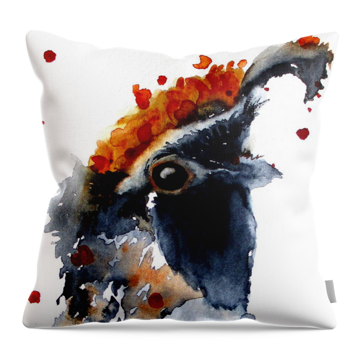 Quail Throw Pillow featuring the painting Portrait Posing by Dawn Derman
