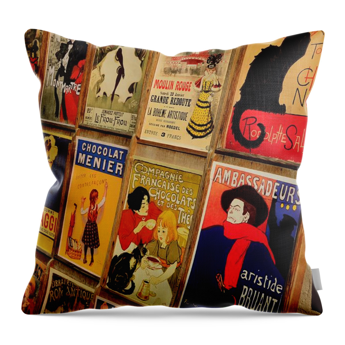 Paris Throw Pillow featuring the photograph Posters in Paris by Dany Lison