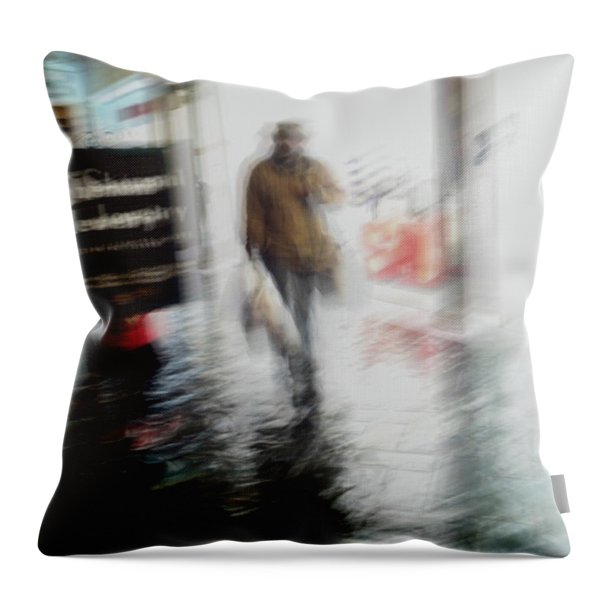 Impressionist Throw Pillow featuring the photograph Pounding the Pavement by Alex Lapidus