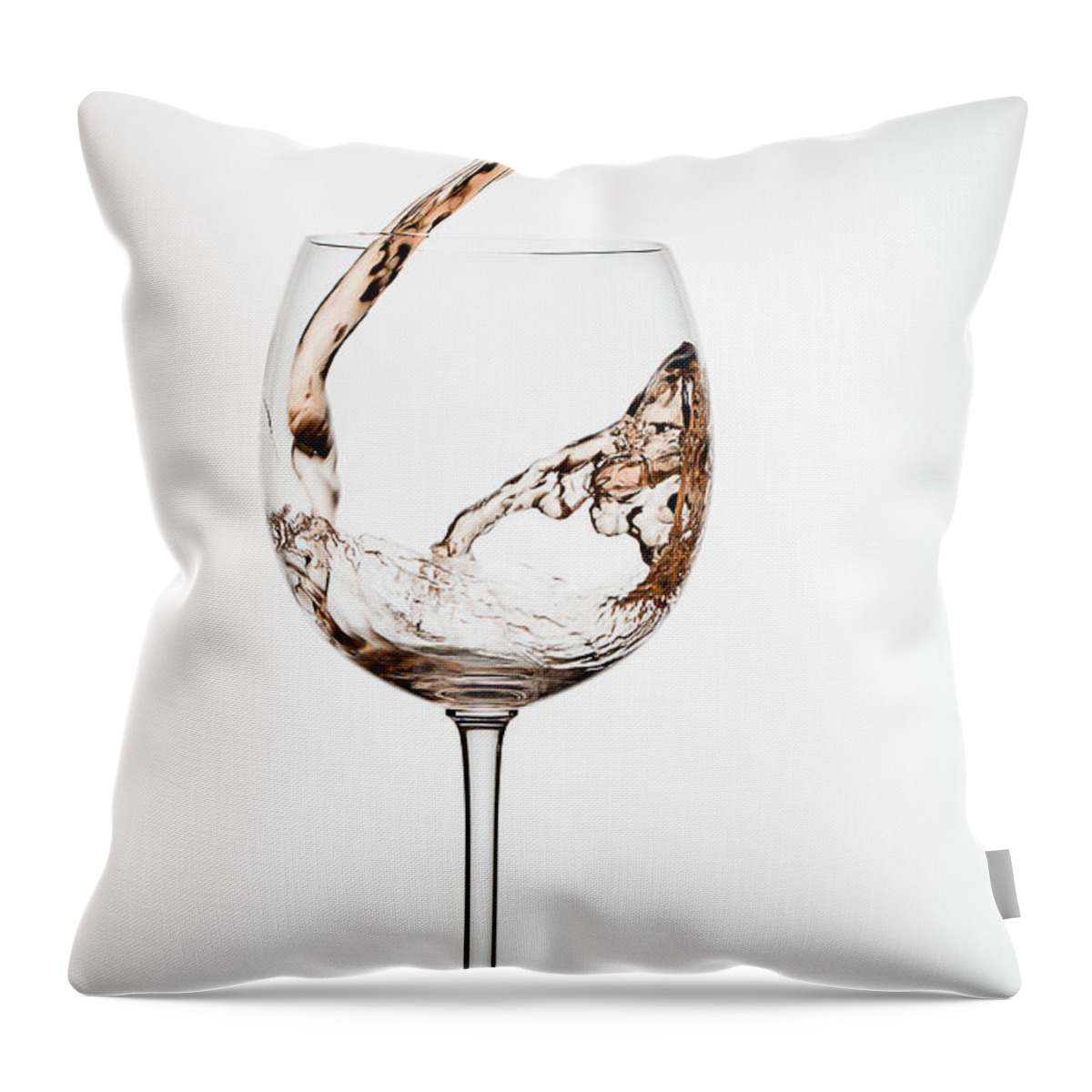 White Background Throw Pillow featuring the photograph Pouring Wine by Timothy L. Tichy