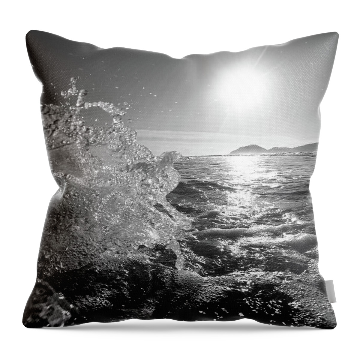 Curve Throw Pillow featuring the photograph Powerful Wave At Dawn by Gustavosilent