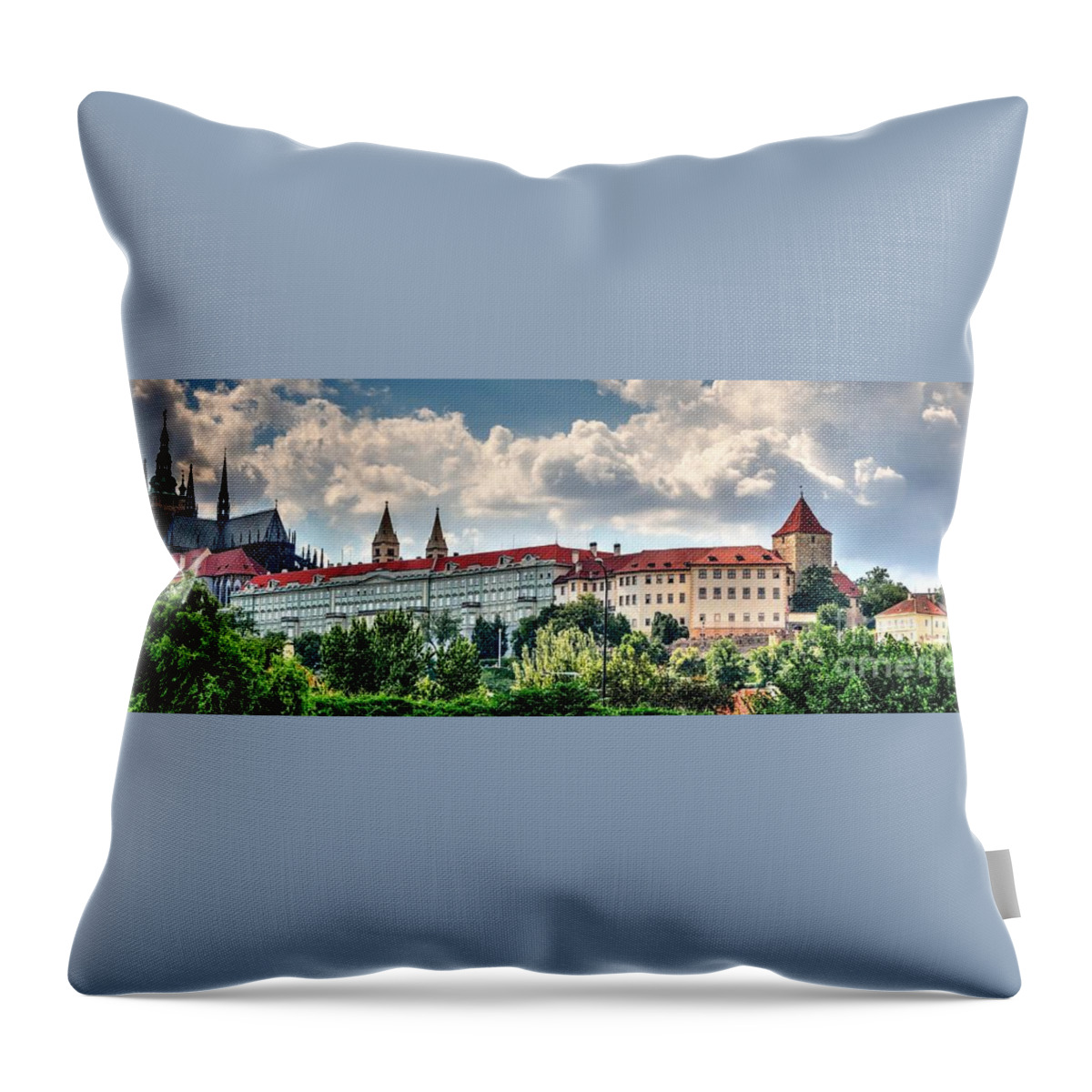 Prague Castle Throw Pillow featuring the photograph Prague Castle by Joe Ng