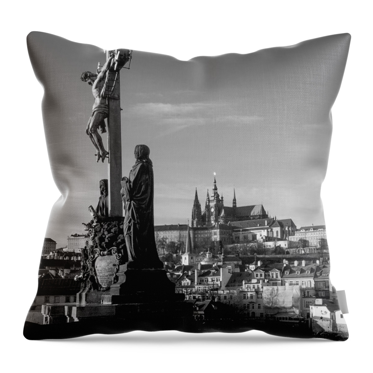 Prague Throw Pillow featuring the photograph Prague Castle by Shirley Radabaugh