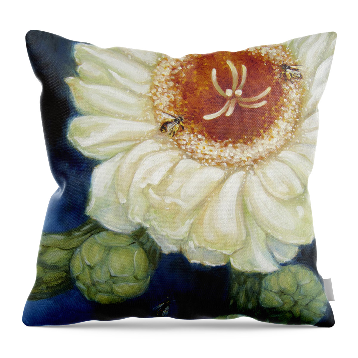 Saguaro Throw Pillow featuring the painting Predawn Business by Randy Wollenmann