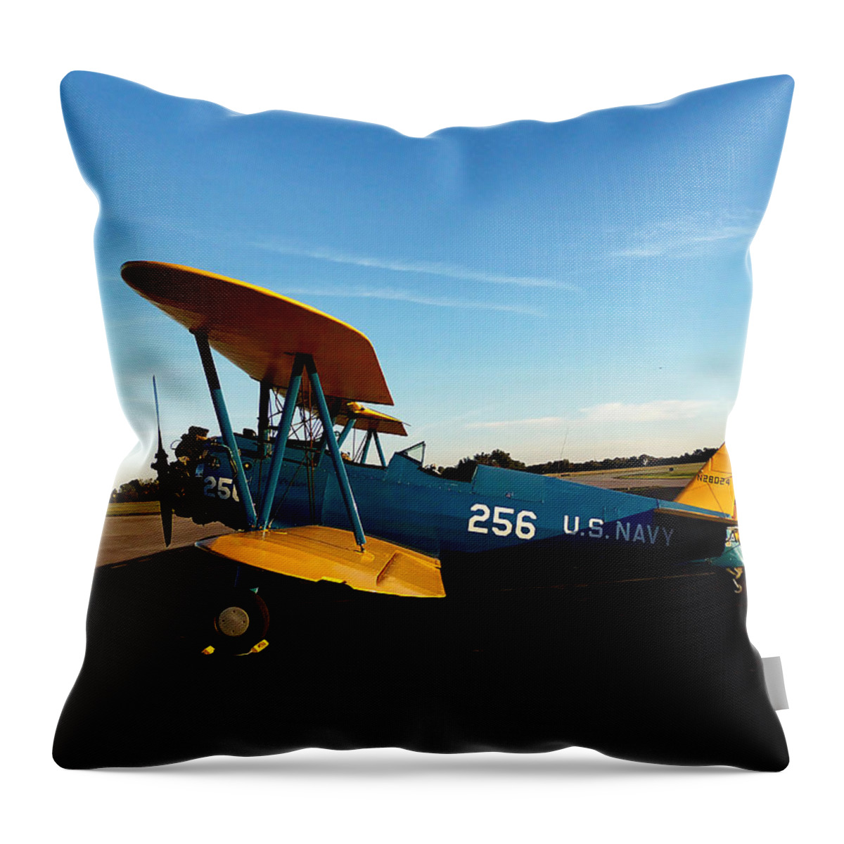 Airplane Throw Pillow featuring the photograph Preston's Stearman 007 by Christopher Mercer