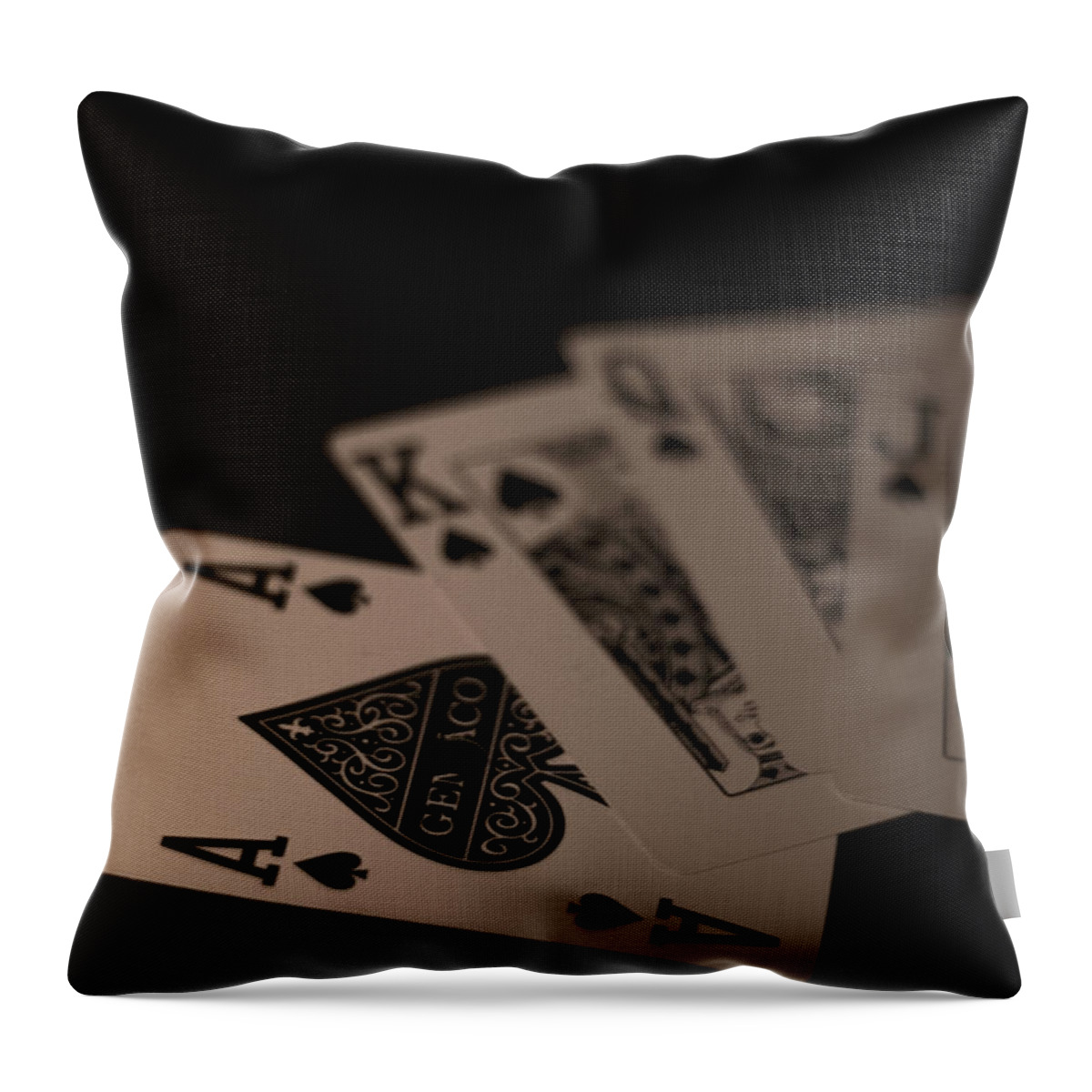 Cards Throw Pillow featuring the photograph Pretty Good Hand by Eugene Campbell