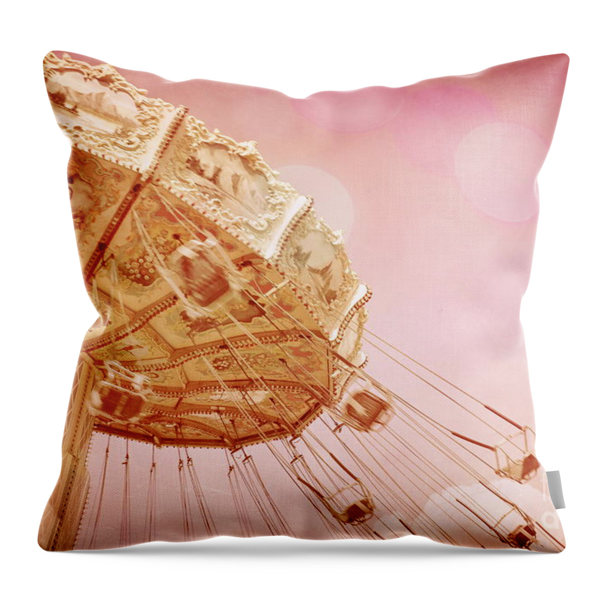 Carnivals Throw Pillow featuring the photograph Carnival - Pretty in Pink by Colleen Kammerer