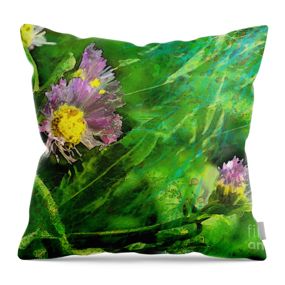Nature Throw Pillow featuring the photograph Pretty Little Weeds Photoart by Debbie Portwood