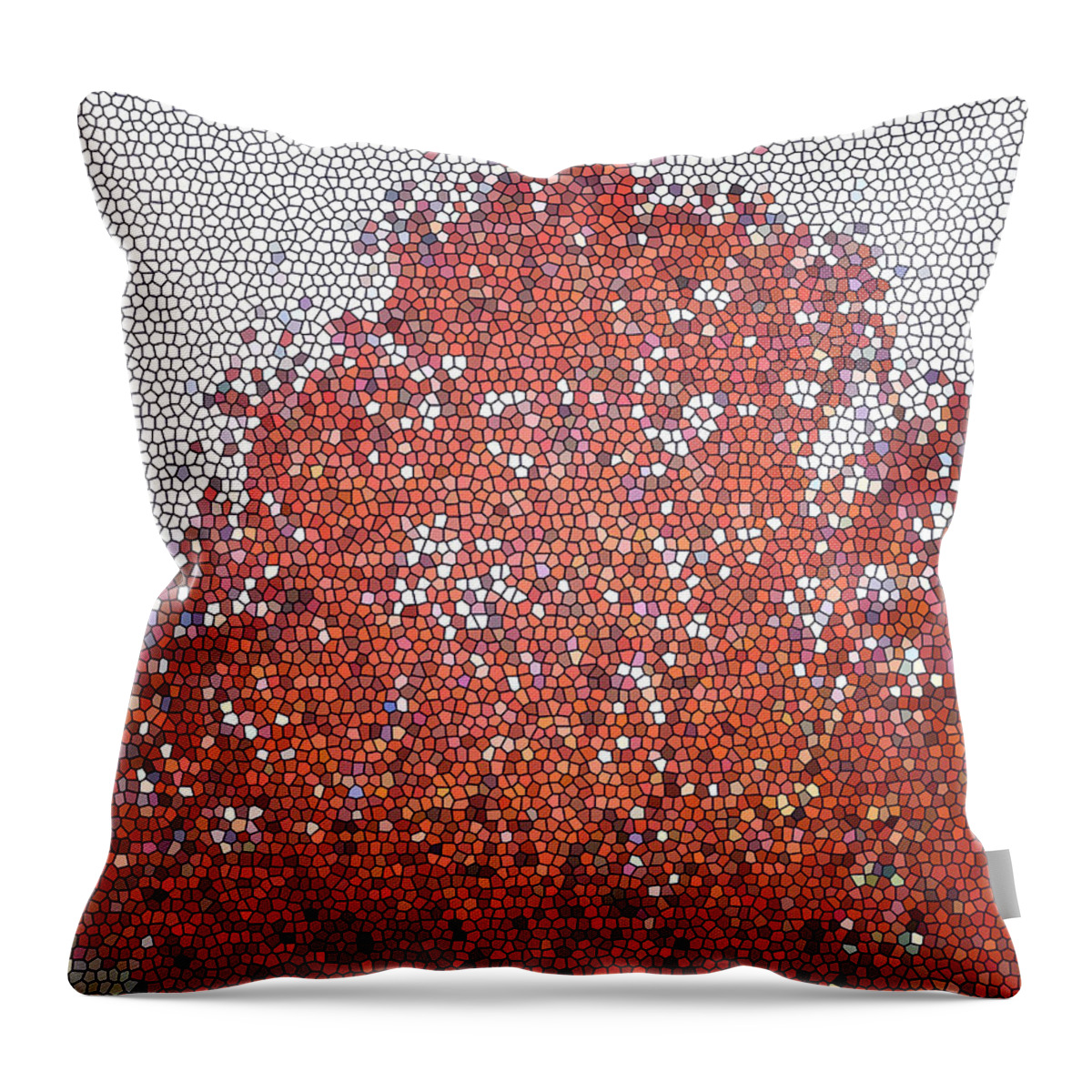 Falltree Throw Pillow featuring the photograph Pretty Red Autumn Tree Stained Glass Effect by Brian Wright