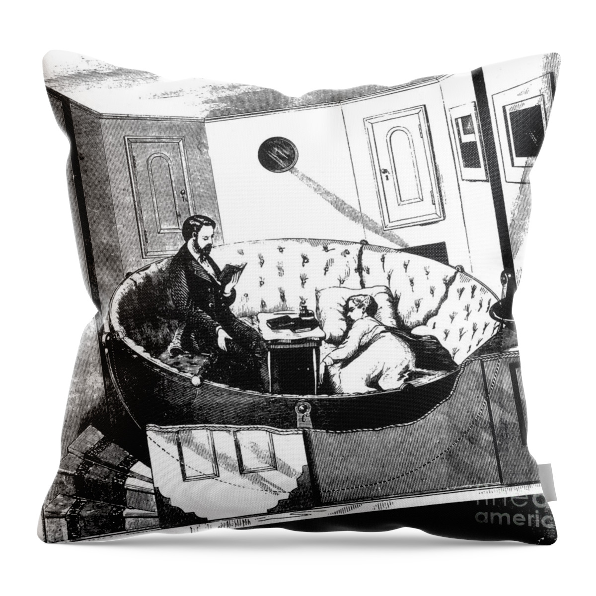 Science Throw Pillow featuring the photograph Prevention Of Seasickness 1870 by Science Source