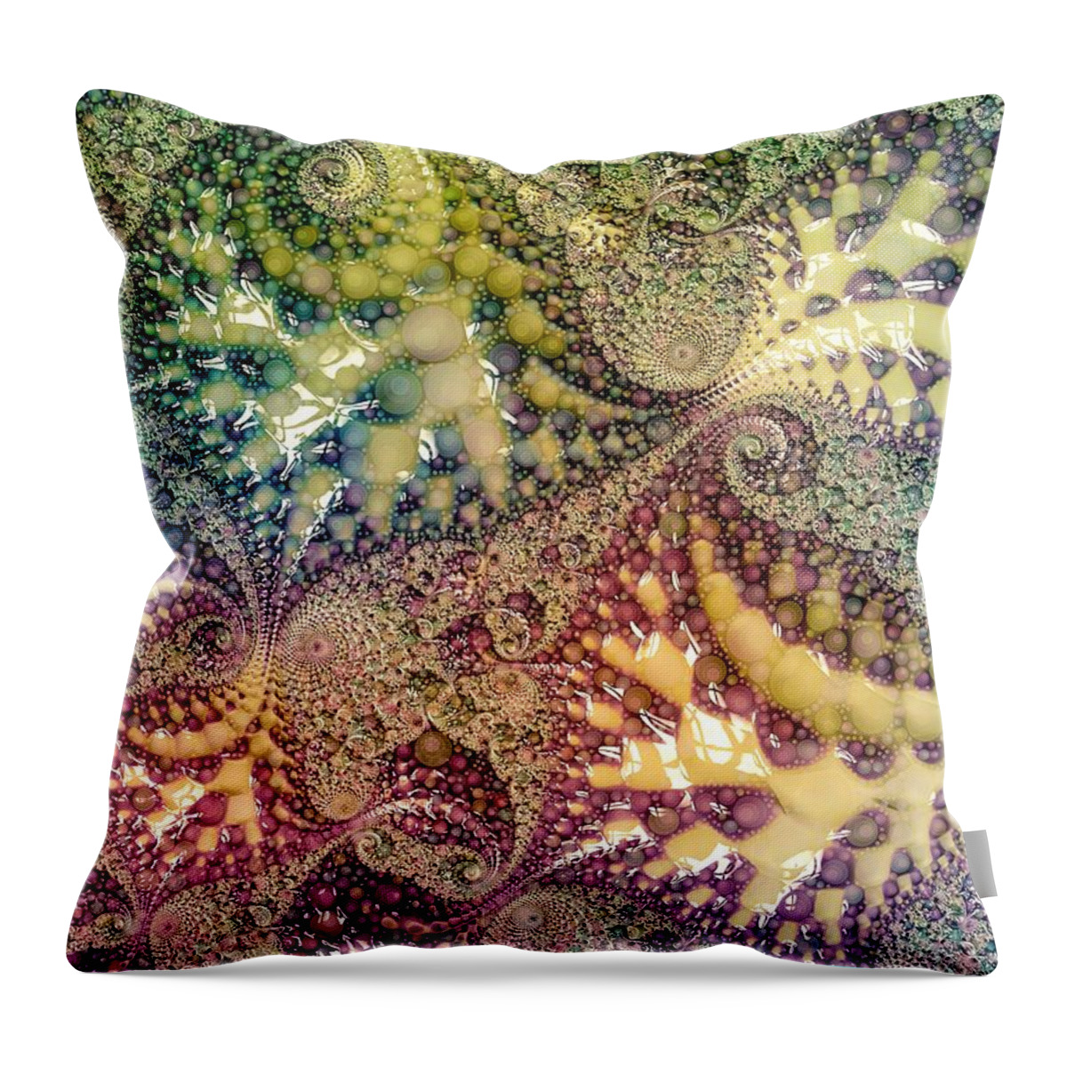 Primordial Soup Throw Pillow featuring the digital art Primordial Seafood Bisque by Susan Maxwell Schmidt