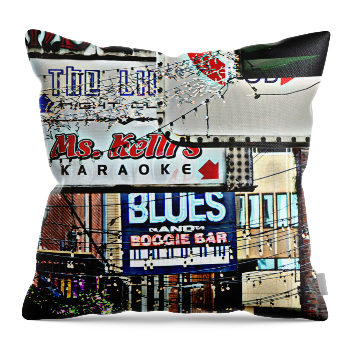Nashville Throw Pillow featuring the photograph Printers Alley by Ally White
