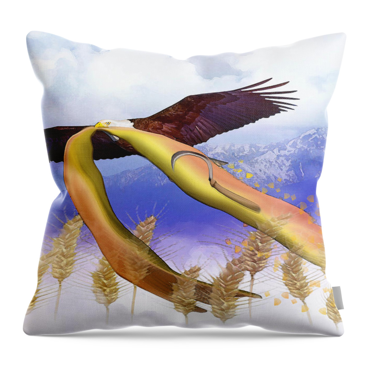 Prophetic Harvester Throw Pillow featuring the digital art Prophetic Harvester by Jennifer Page