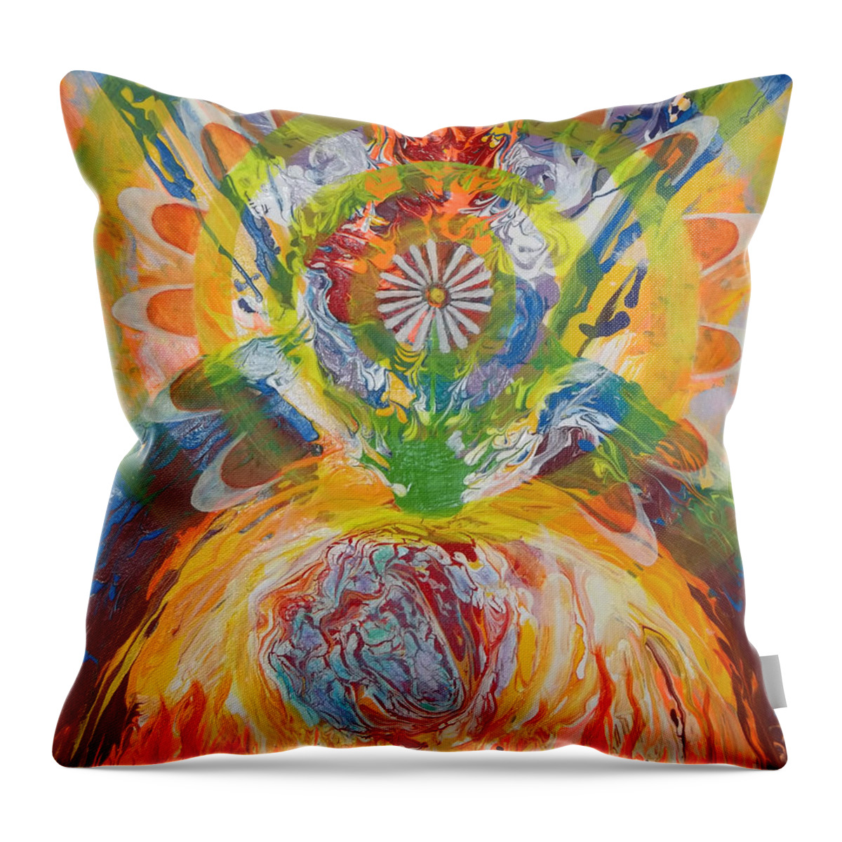 Breakthrough Throw Pillow featuring the painting Prophetic Message Sketch Painting 5 Esh Oklah El Kanna by Anne Cameron Cutri