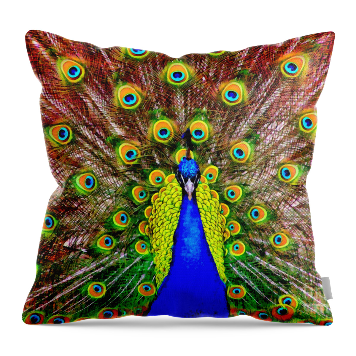Zoo Throw Pillow featuring the painting Proud by Vincent Monozlay