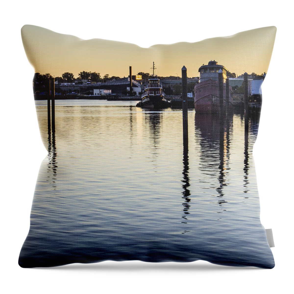 Andrew Pacheco Throw Pillow featuring the photograph Providence Waterfront by Andrew Pacheco