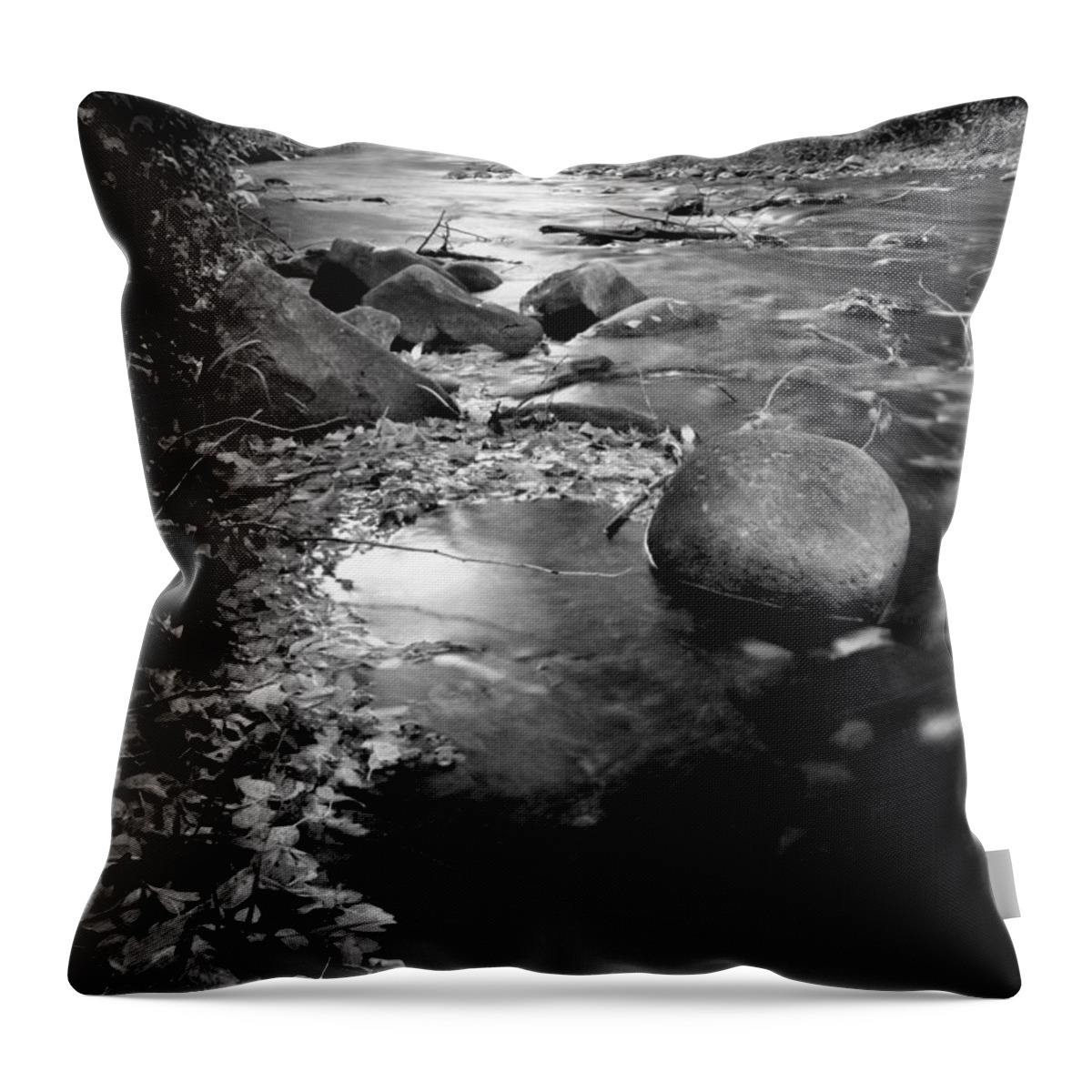 River Throw Pillow featuring the photograph Provo River Monochrome by Nathan Abbott
