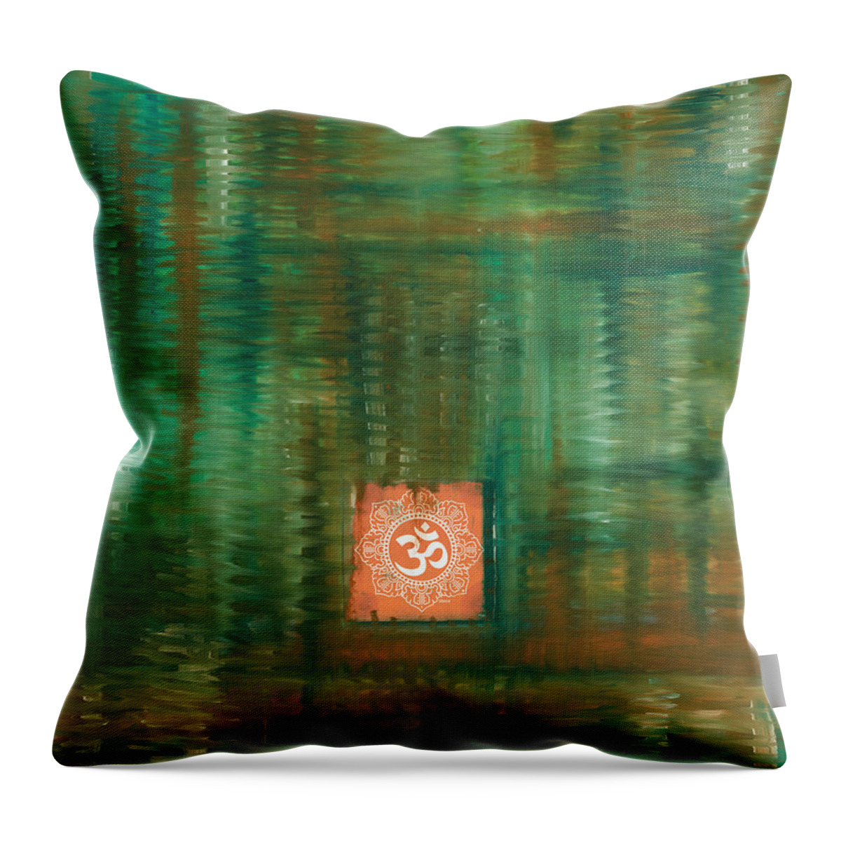 Abstract Throw Pillow featuring the painting Psychedelic Om by Jessica Rosen