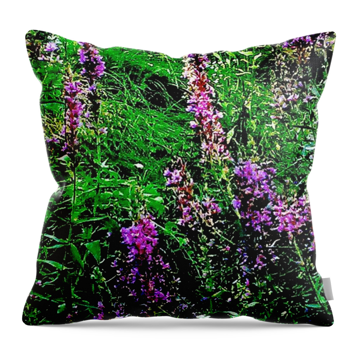 Purple Weeds Throw Pillow featuring the photograph Purple by William Norton