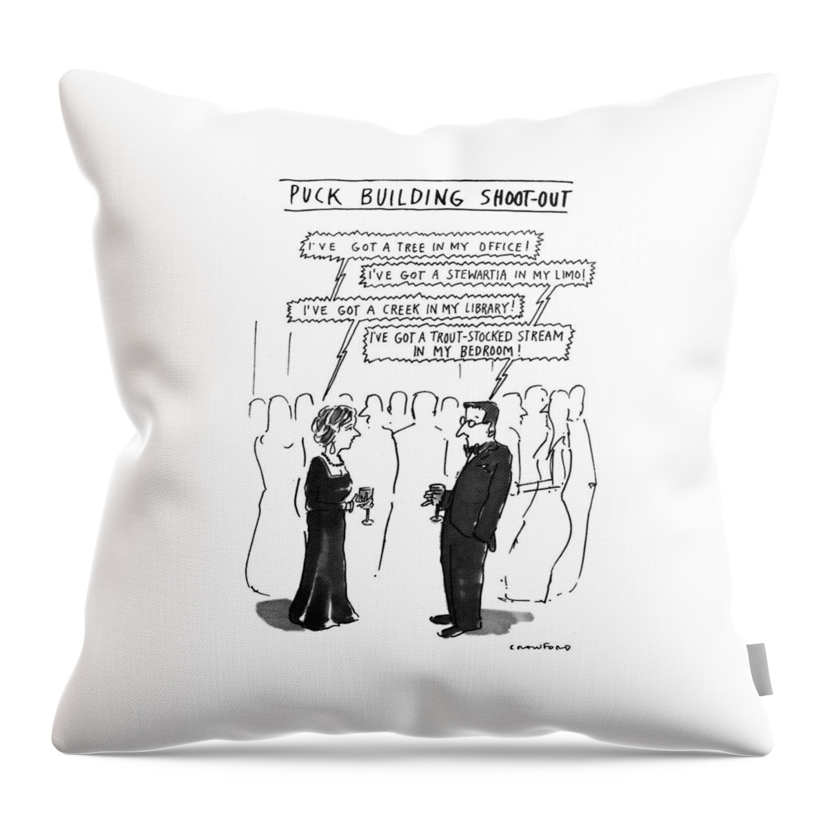 Puck Building Shoot-out Throw Pillow