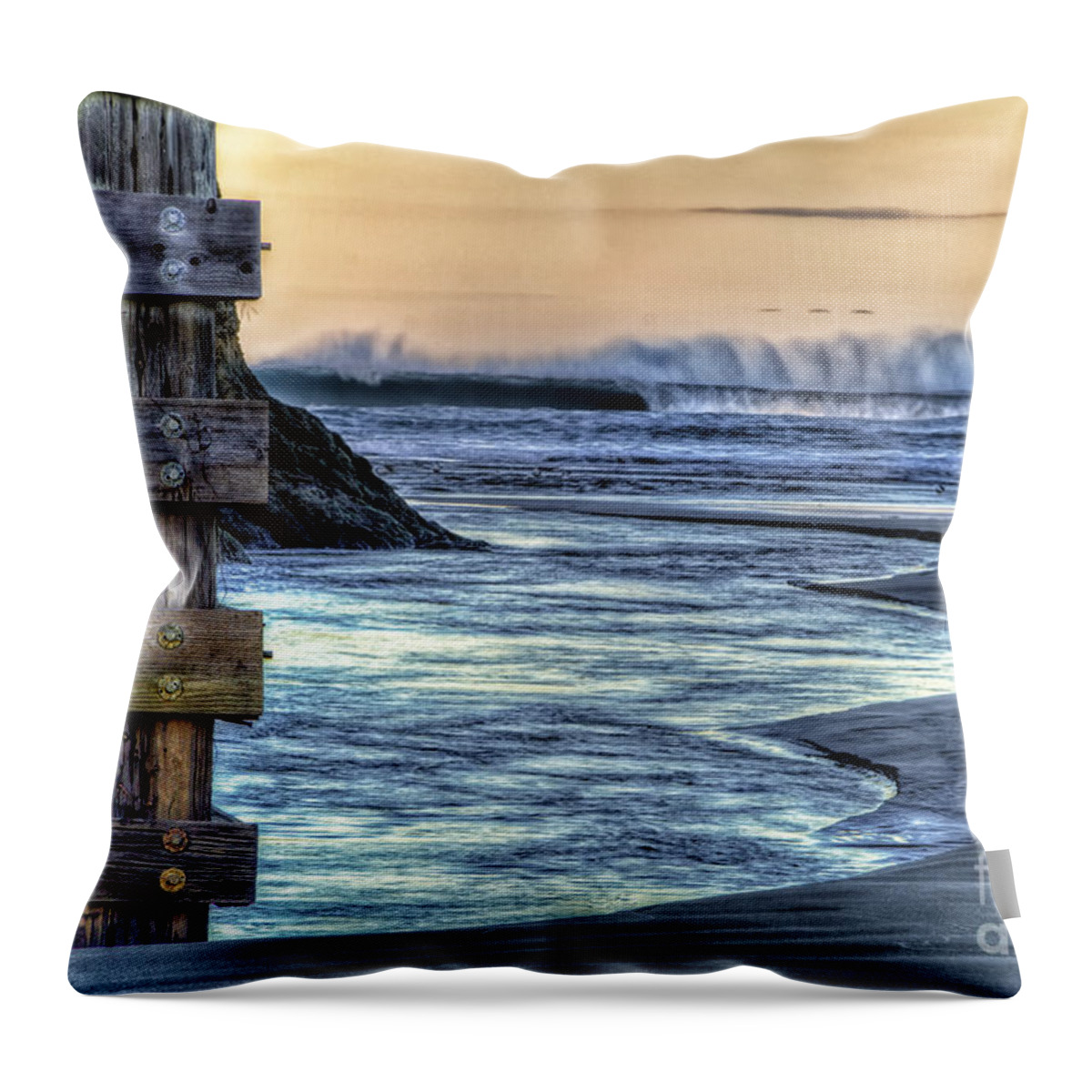 Water Throw Pillow featuring the photograph Pudding Creek Fort Bragg by Paul Gillham
