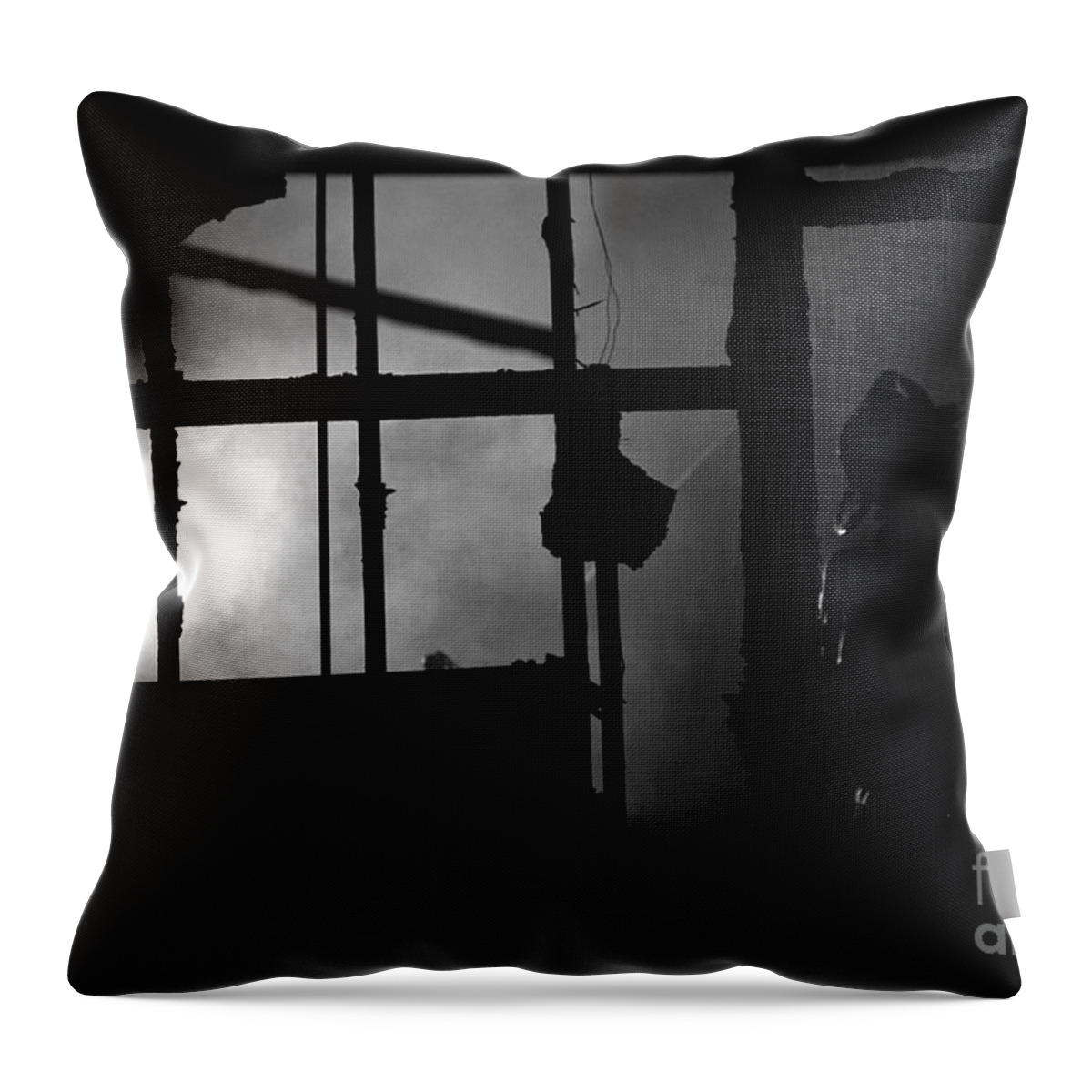 Firefighter Throw Pillow featuring the photograph Pulling Ceiling by Frank J Casella