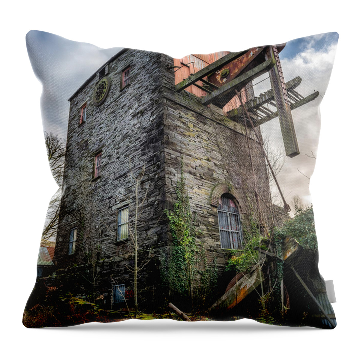 Dorothea Quarry Throw Pillow featuring the photograph Pump House by Adrian Evans