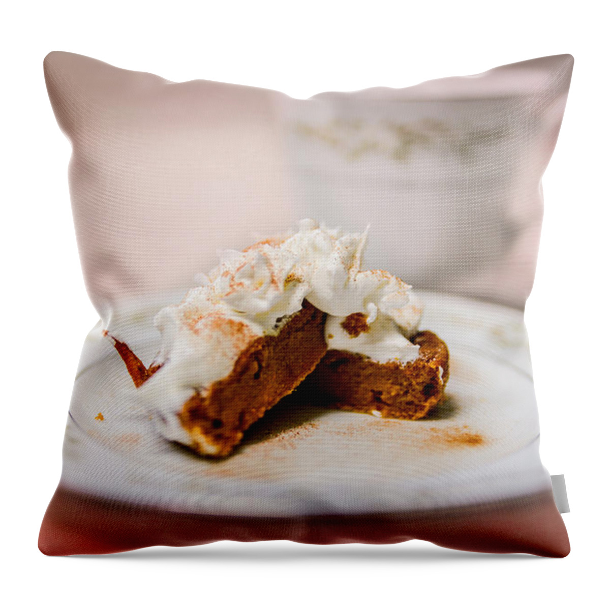 Pumpkin Pie Cupcakes. Whip Cream Throw Pillow featuring the photograph Pumpkin Delights by Mary Timman