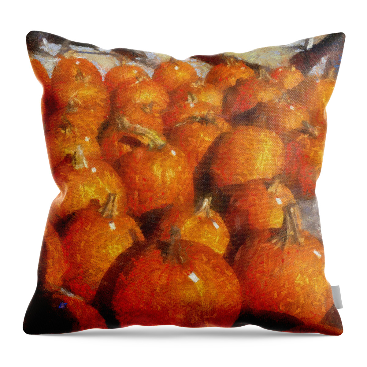 Pumpkin Throw Pillow featuring the photograph Pumpkins Photo Art 02 by Thomas Woolworth