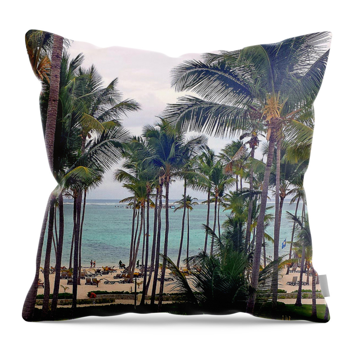 Punta Cana Throw Pillow featuring the photograph Punta Cana by Kay Novy